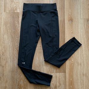 Tall Black High Waisted Leggings Under Armor Dry Fit Material Size Medium